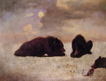  paisajes Pintura al %C3%B3leo - Paisajes luminiscentes de los osos grizzly Albert Bierstadt